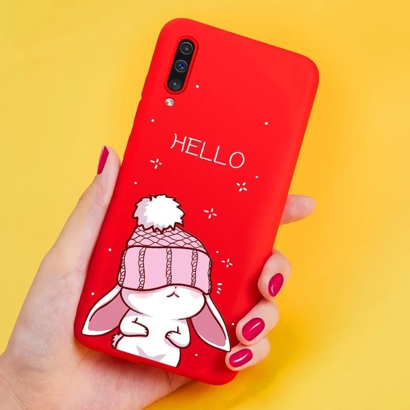 Space Planet Case For Samsung A50 Case 3D Relief Cute Animal Cover For Galaxy A30 A6 A7 A8 Plus 2018 Shockproof Bumper Rabbit