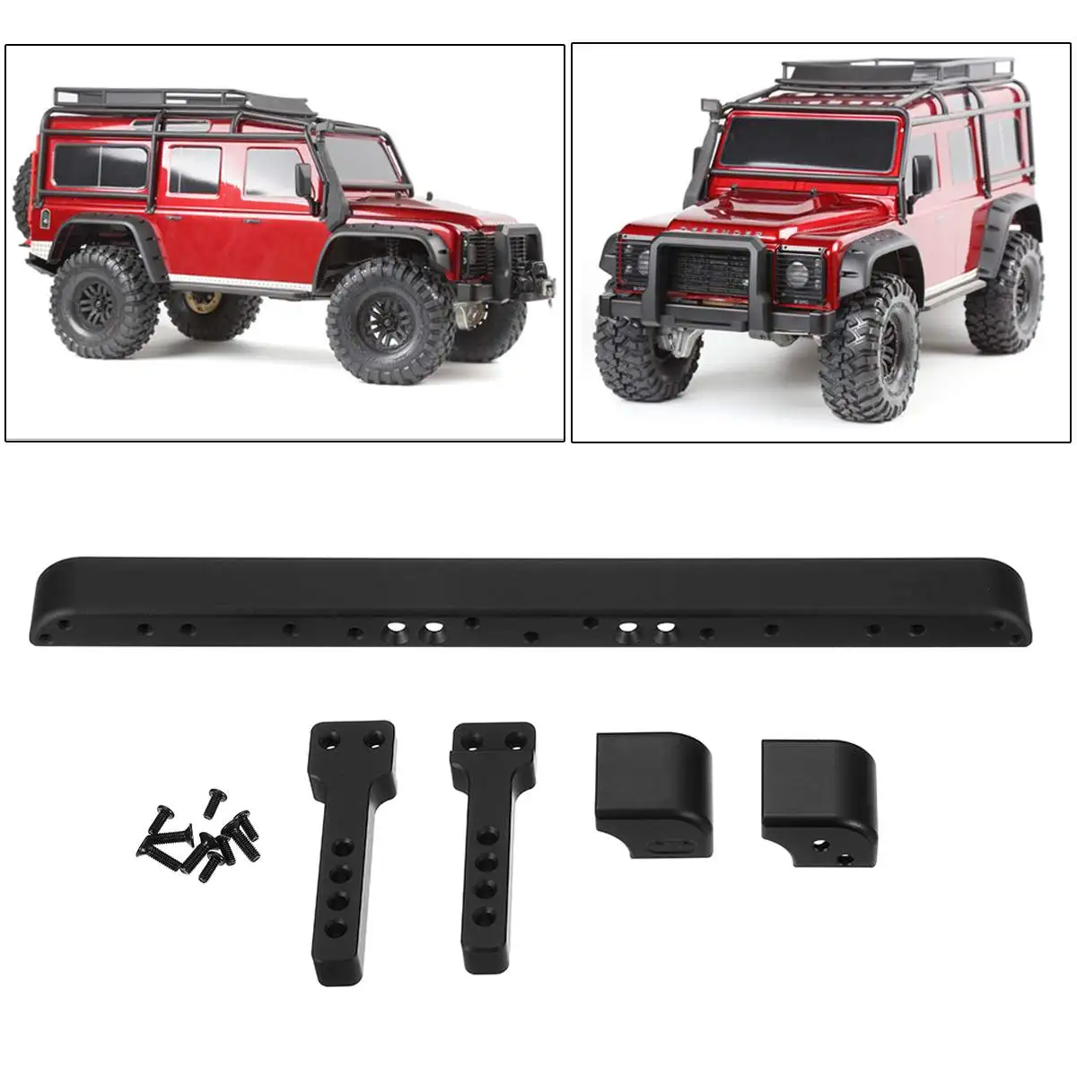 

For Traxxas TRX-4 RC 1/10 Car Crawler GRC Aluminum Rear Bumper Set Spare Parts Black Parts & Accs Cool Attractive Upgrade Auto