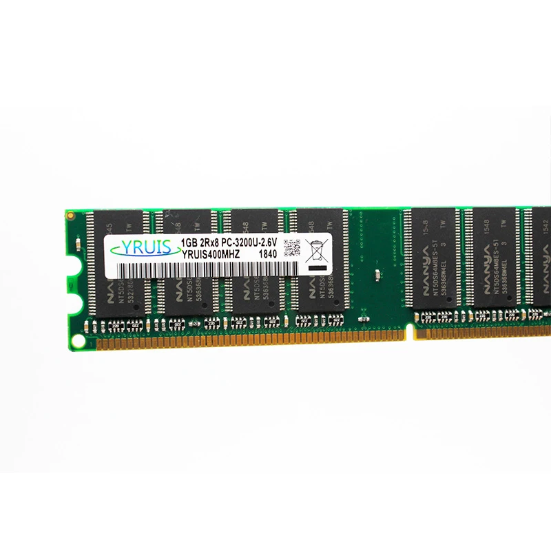 Yruis Ddr 1G Pc Ram Память Dimm 2 6 V 184Pin настольная Внутренняя для компьютерных игр Ram(400