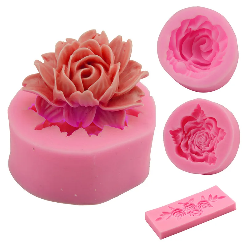 

3D Rose Flower Candle Soap Mold Silicone Soap Making Mould DIY Handmade