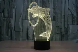 Внешняя торговля новый экзотический визуальный трехмерный свет лампа в форме дельфина красочный градиентная лампа 3D сенсорный