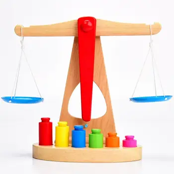 

LeadingStar Wooden Balance Match Weight for Kids Math Game Educational Toy Balancing Training Toy