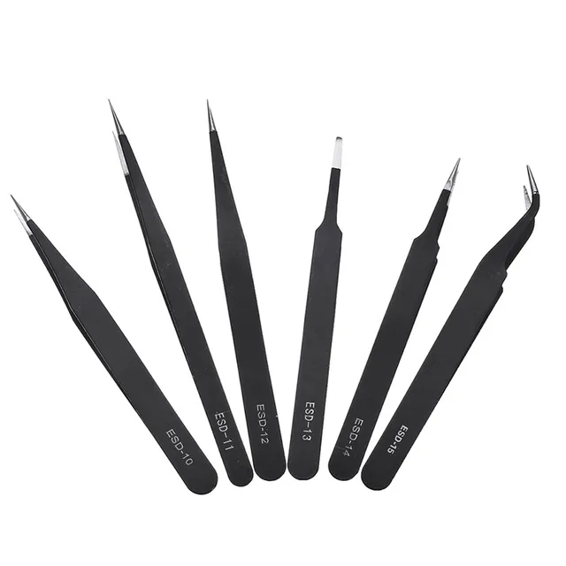 1pc Stainless Steel Anti static Curved Straight Tip Forceps Precision