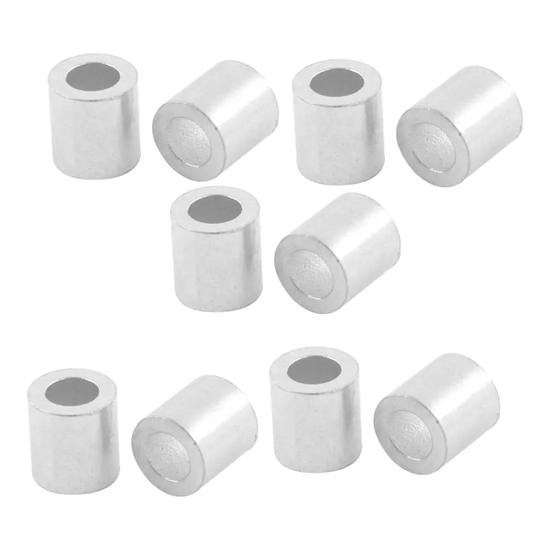 10 pieces Wire Rope Aluminum Ferrules Sleeves Silver Tone cable clamps huelsen Single Holes for 4mm wire rope press | Обустройство