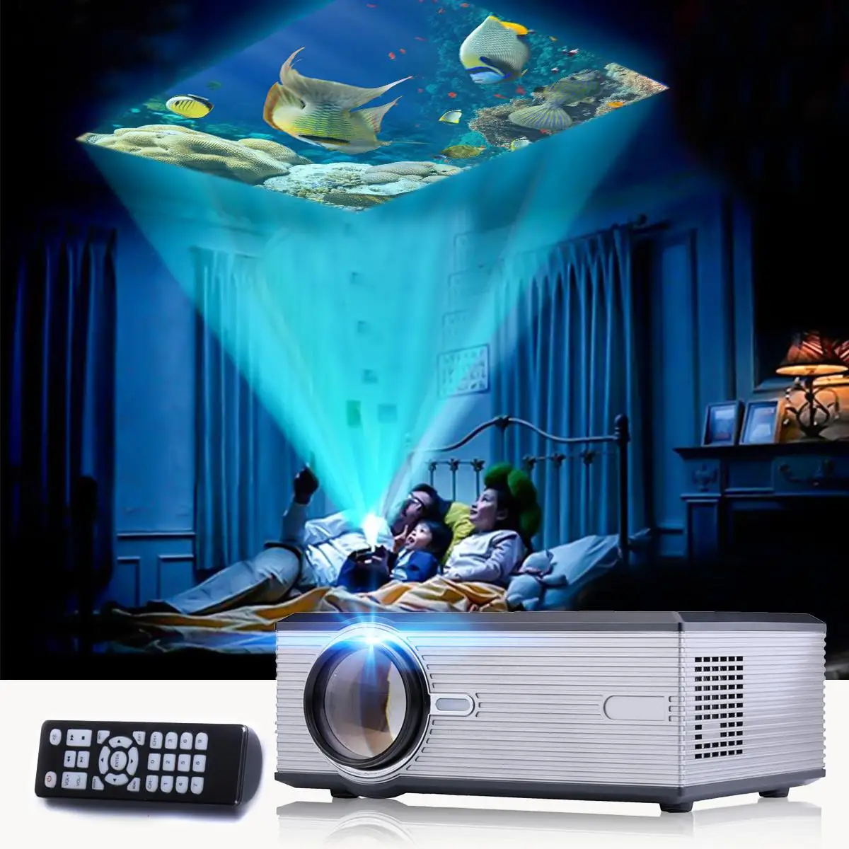 1080P LED Video Projector for Home Theater 7000Lumen support Full HD Mini projector HDMI/USB/SD/AV/VGA HOME CINEMA