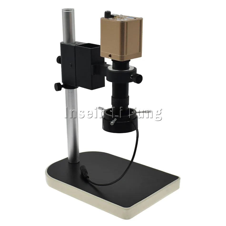 

HD 2.0MP 1080P HDMI VGA USB Digital Video Microscope Camera+5X-100X Large Field of View Zoom C-mount Lens+LED Light+Holder