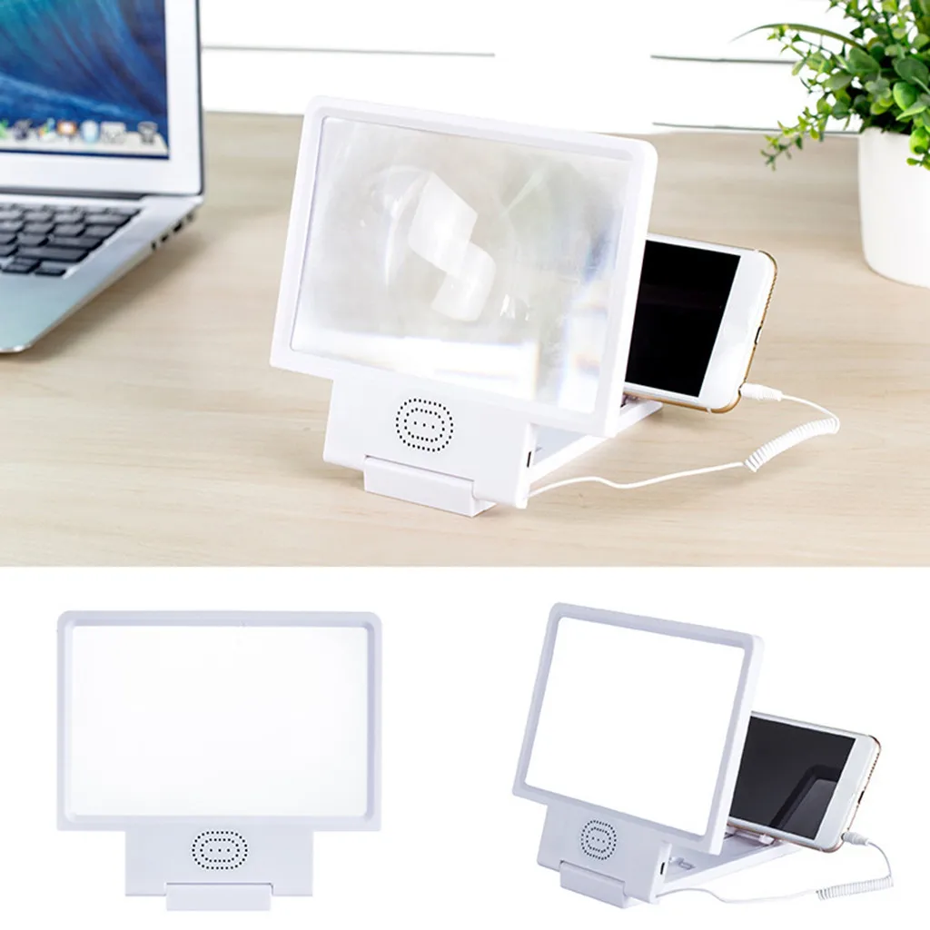 

Unverisal Smart Phone Screen Enlarger 3D Magnifier Stand Projector White