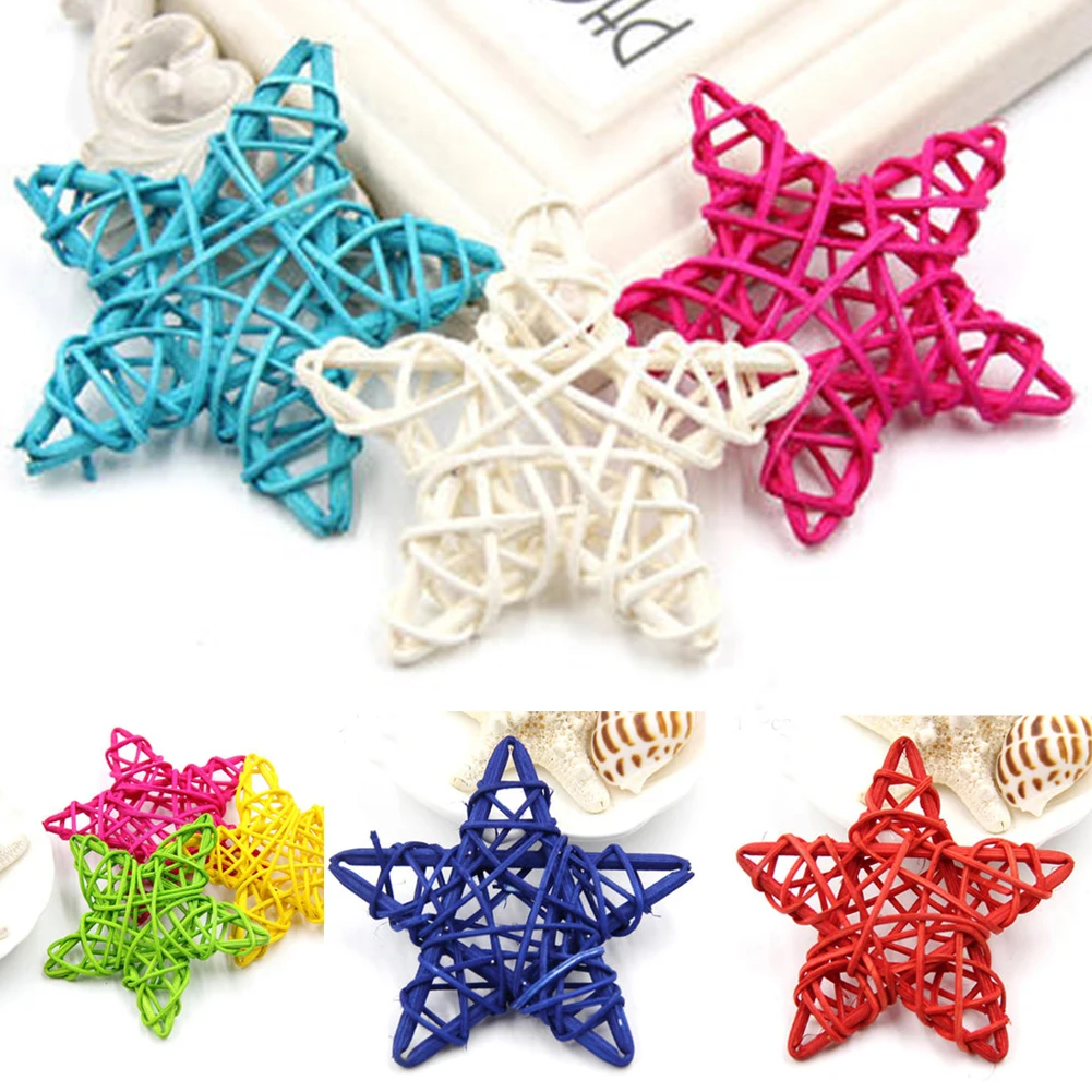 10 PCS Rattan Star, Lovely DIY Craft Decoration Star for Christmas Wedding Party DIY Ornaments (Purple)
