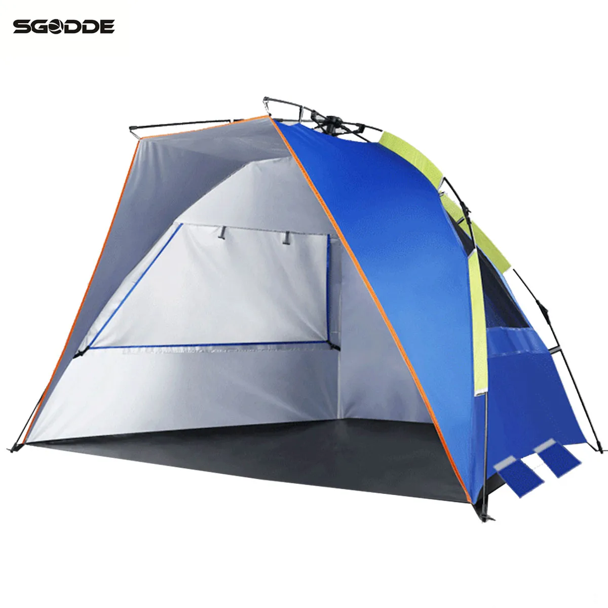 

SGODDE Blue Three Person Fishing Shelter Tent Portable Pop Up Beach Tent Sunshade Bivvy UV-Protective Quick Automatic Opening