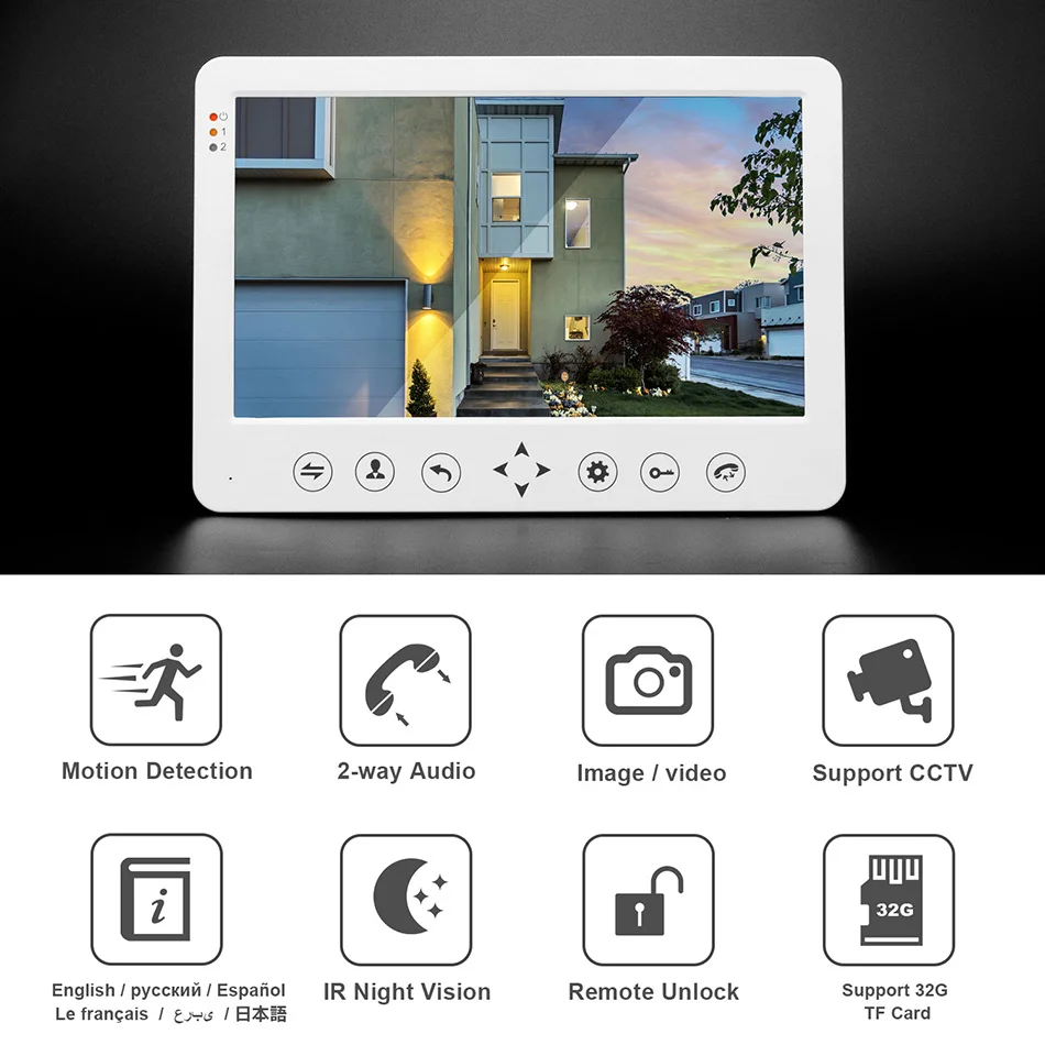 HomeFong видеодомофон дверной звонок 1200TVL IR для HD монитора камеры с поддержкой карт памяти 16G разблокировка CCTV videocitofono 10 pollici