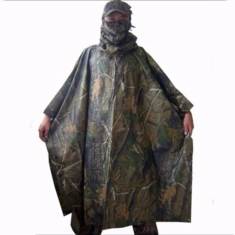

Spring Autumn Camouflage Outdoors Hunting Camping Raincoat Waterproof Men Shooting Fishing Poncho Awning Heaven Account Land Pad