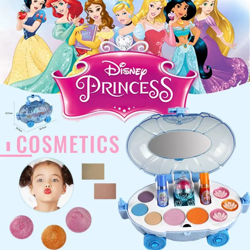Disney Girls Princess Makeup Car Set Frozen Children Show House Makeup Box Safe Non-toxic Cosmetics Toys Girls Lipstick 19Pcs Disney Girls Princess Makeup Car Set Frozen Children Show House Makeup Box Safe Non-toxic Cosmetics Toys Girls Lipstick 19Pcs