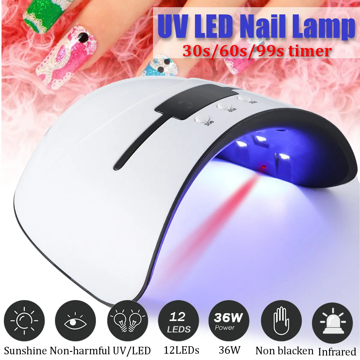 

36W UV LED Lamp For Nails Dryer Ice Lamp For Manicure Gel Nail Lamp Drying Lamp For Gel Varnish USB