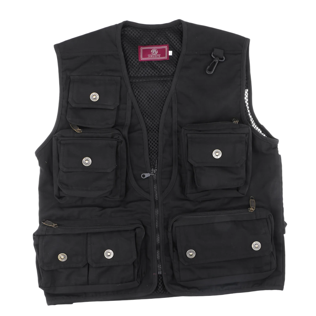 Fly Fishing Mesh Vest Mutil-Pocket Outdoor Fishing Hiking Travel Work Waistcoat