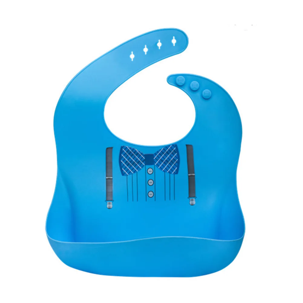 Cartoon Kids Silicone Baby Bibs Children's Adjustable Waterproof Bib Baby Feeding Stuff Burp Cloth Boy Girl Bibs Apron 2 Pcs