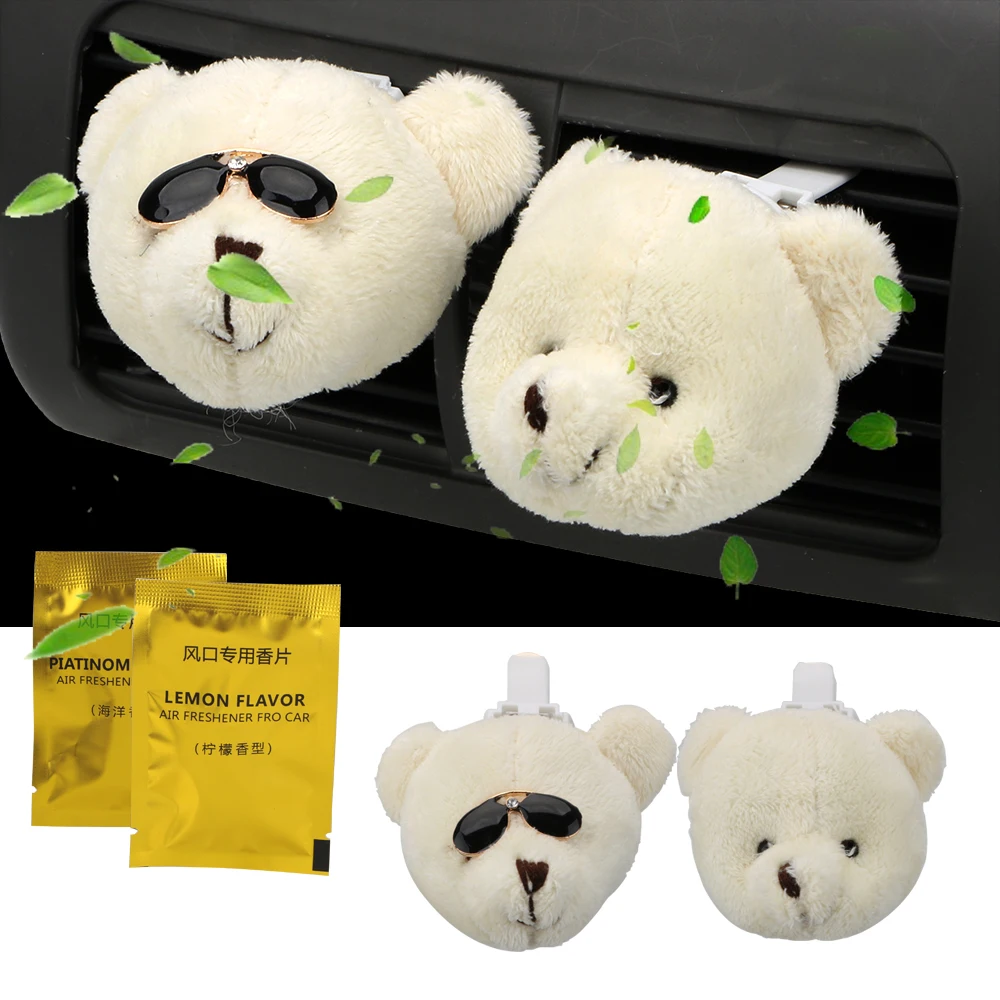 

Car Air Freshener Cute Bear Outlet Perfume Solid Diffuser Air Conditioner Clip Decoration Car-styling Interior Accessories