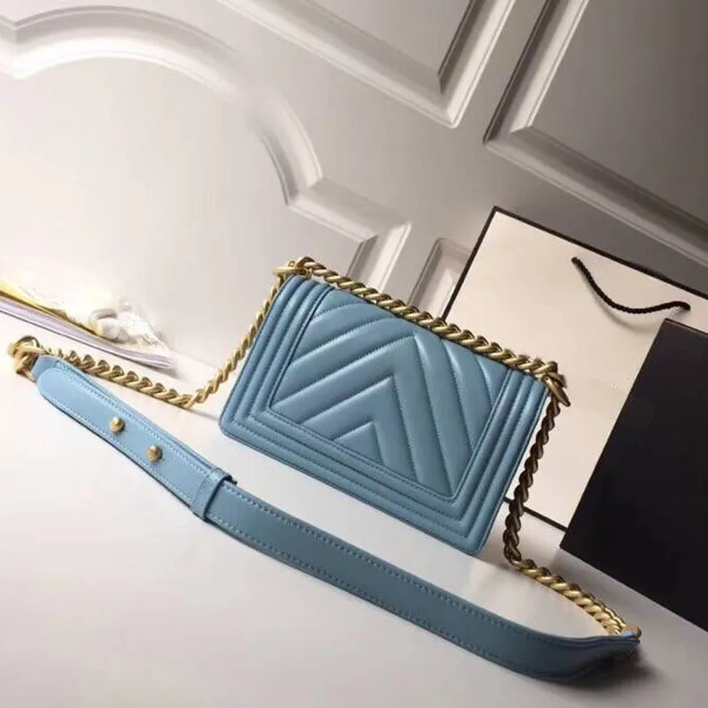 

luxury handbags lambskin leather chevron messenger bags Women fashion designer purse crossbody bag Le Boy brand flap chain bags