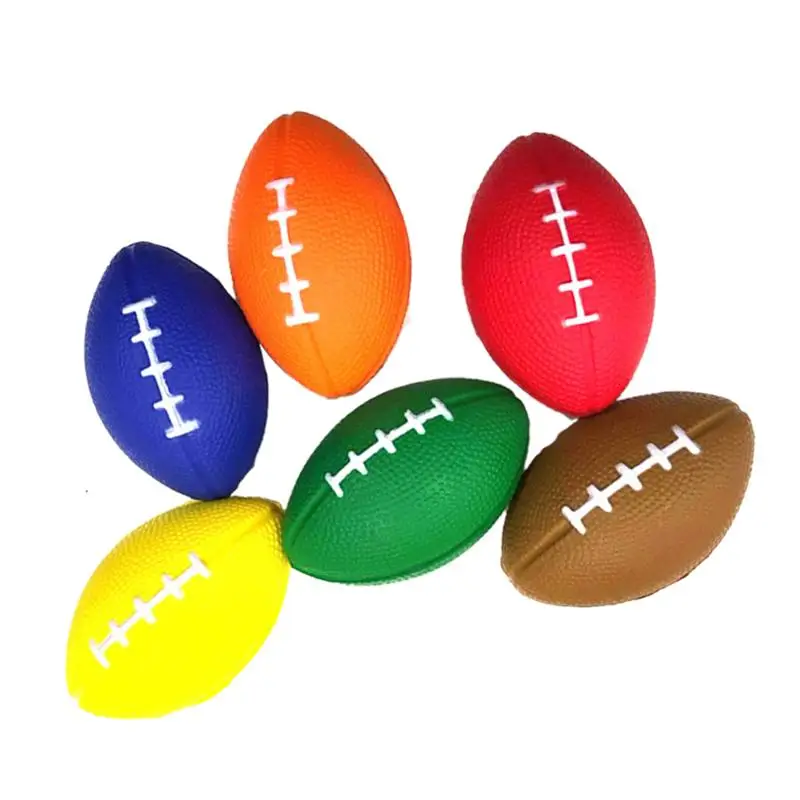 

6PCS Super Bowl PU Foaming Mini Rugby Stress Relieve Balls Mini Sports Balls Squeeze Foam Toy For Prizes Party Favors
