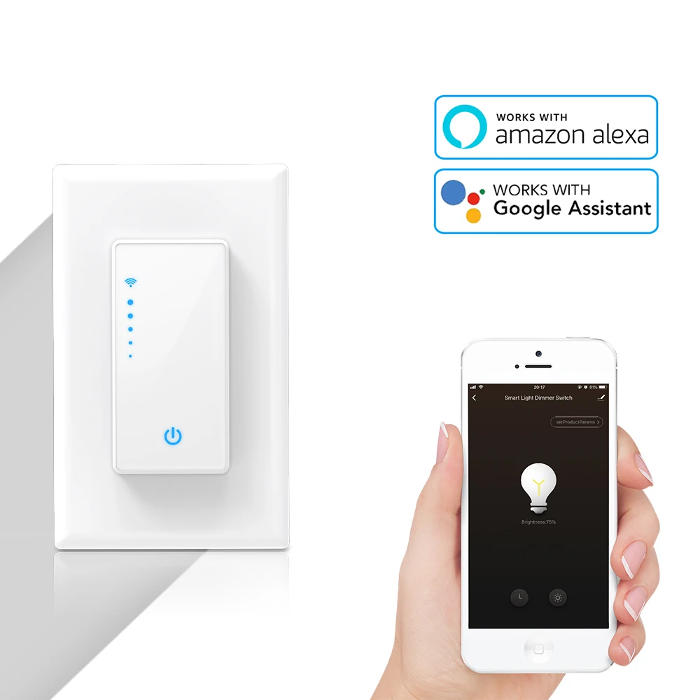 Für Smart Leben APP Telefon Fernbedienung Kompatibel Für Alexa Google Assistent Dimmbare WiFi Schalter UNS Stecker Wand-In smart Switch