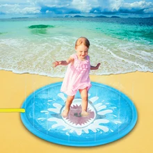 Водный игровой коврик Синяя Акула узор водный спрей Подушка животик время дети весело ребенок Развитие игровой центр