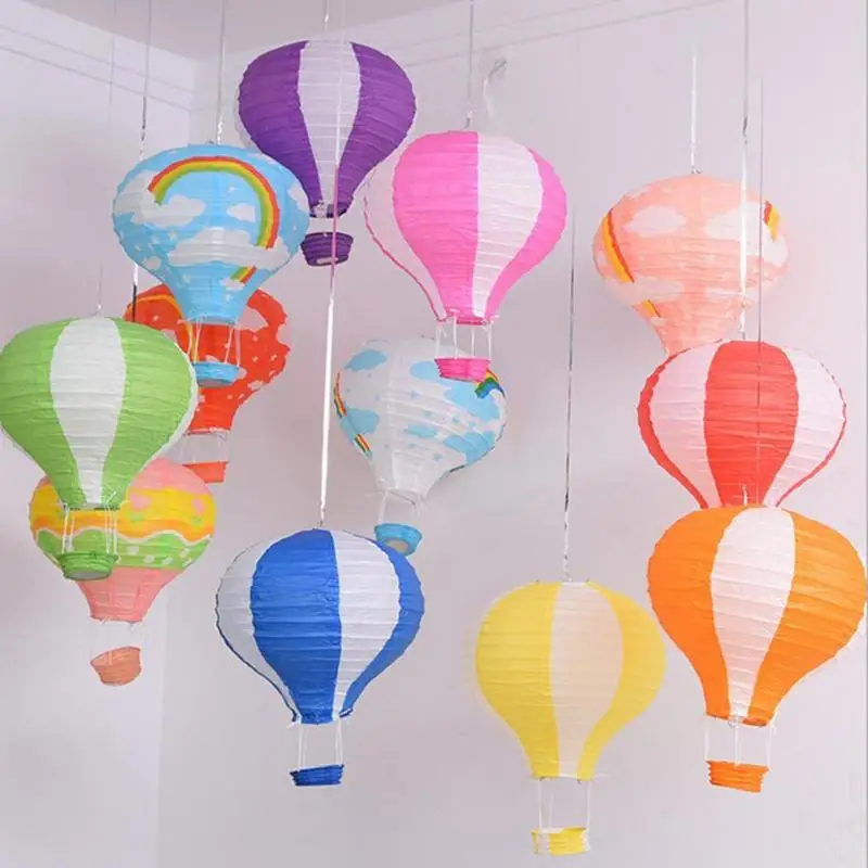 

12 Inch Christmas Festival Lantern Hanging Paper Lanterns Hot Air Balloon Paper Lantern Craft Lanterns Birthday Party Decor