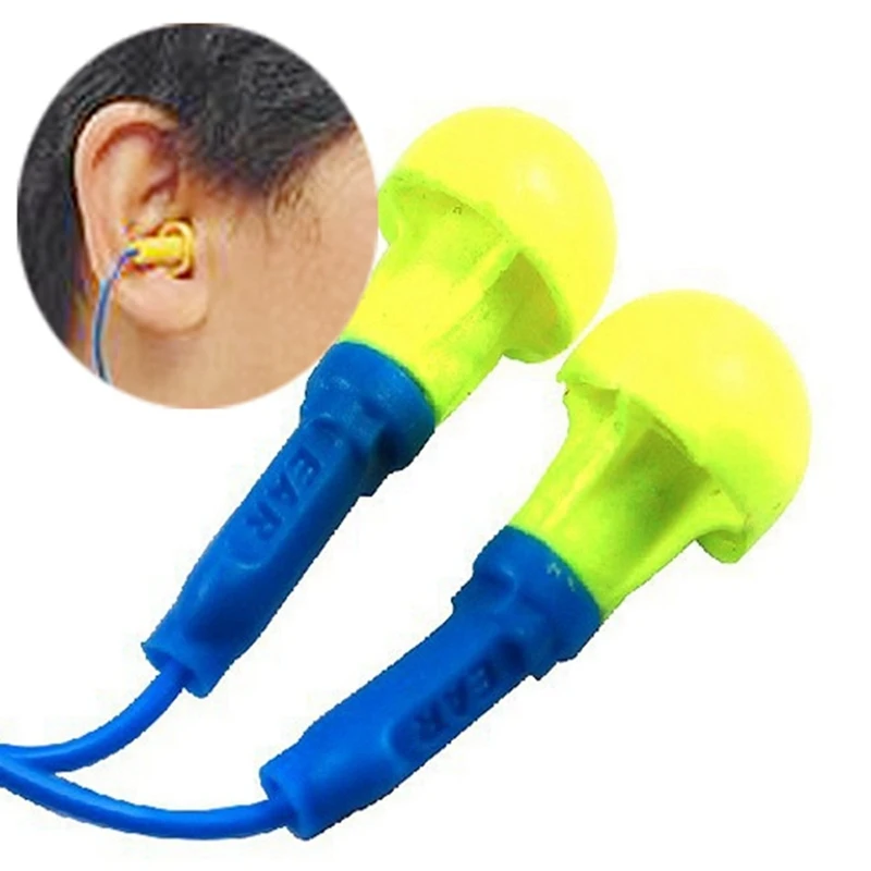 

2019 Soft Foam Corded Ear Plugs Ears Protector Reusable Hearing Protection Noise Reduction Earplugs Earmuff Sleep