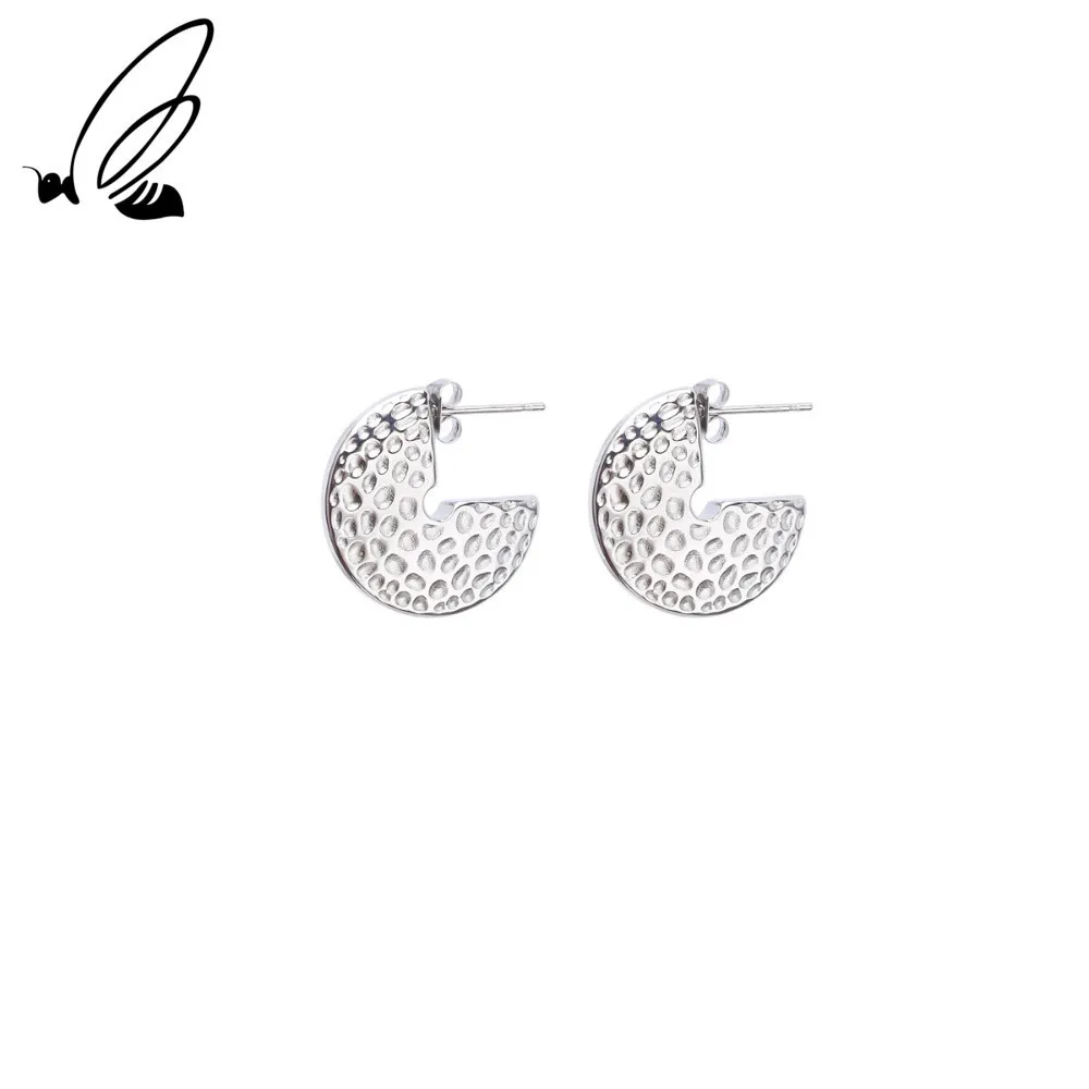

S'Steel Lunar Crater Shape Stainless Steel Minimalist Earrings For Women Earings Fashion Jewelry Circle Female Errings