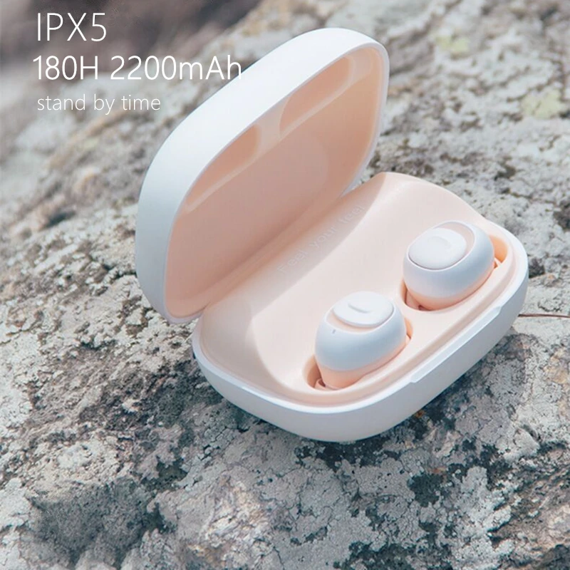 IPX5 waterproof cute Wireless Bluetooth Earphone Stereo Earbud Headset With 2200mah Charging Box original design