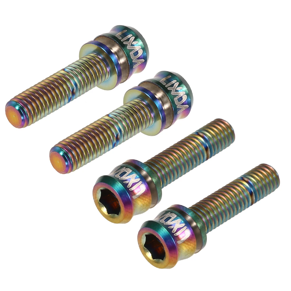 

Ultralight Cycling Titanium Alloy Fixing Screws Accessories Cycle Fastening Parts 4PCS Bicycle Bike Stem Screws Hex Bolts