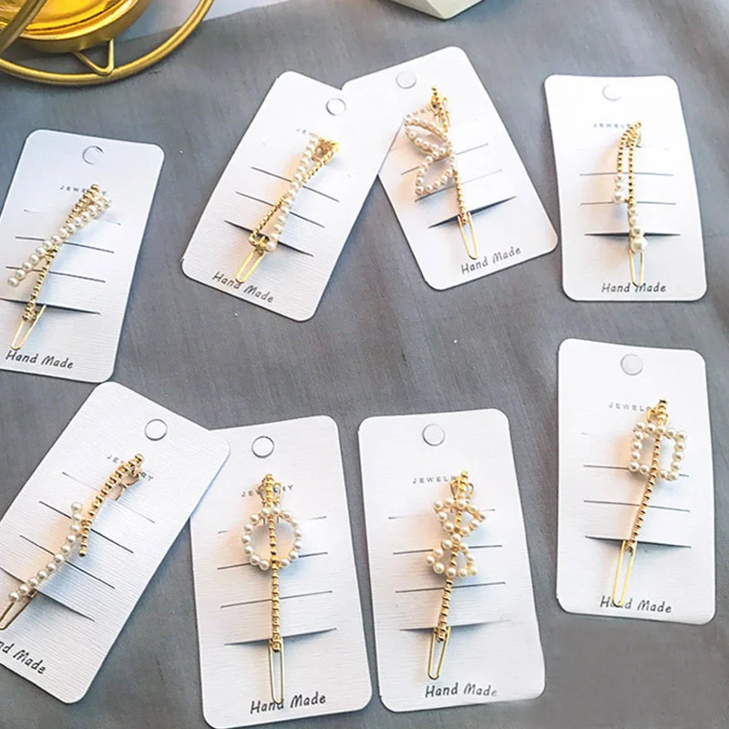 

Fashion elegant imitation pearl hair clips bow geometric hairpins girl boutique hair accessories Korea trenddy headdress