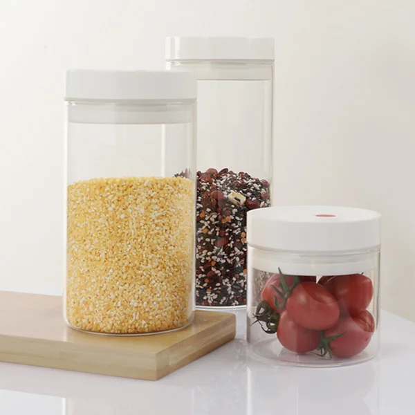 

3PCS HL - 007 Vacuum Pumping Tank Storage Jar Kitchen Holder Dry Food Fruit Nut Storage Box Jar Bottle Healthy Holder