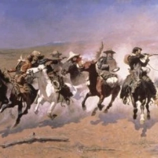 A Dash for the timber Frederic Remington (1861 1909/American) Poster Print (18x24)|Таблички и знаки| |