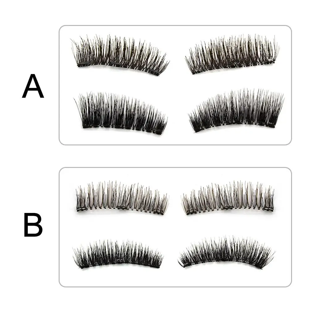 8 pcs /2 pairs of eyelashes three magnetics false eyelashes 3D magnetic eyelash set with tweezers 8 pcs /2 pairs of eyelashes three magnetics false eyelashes 3D magnetic eyelash set with tweezers