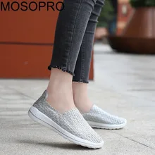 MOSOPRO/женские Прогулочные кроссовки; весенняя женская обувь на плоской подошве; Повседневная дышащая в сеточку; Летние лоферы; шлепанцы FT08