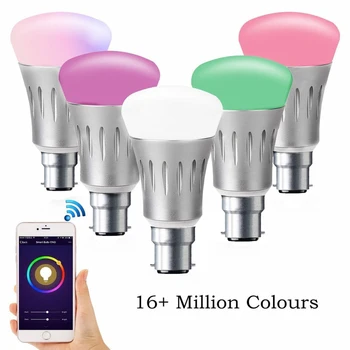 

B22 Smart RGBW Wireless Bulb 7W LED Lamp Light Dimmable WiFi App Remote Control Light Work For Alexa Google Home Dropship