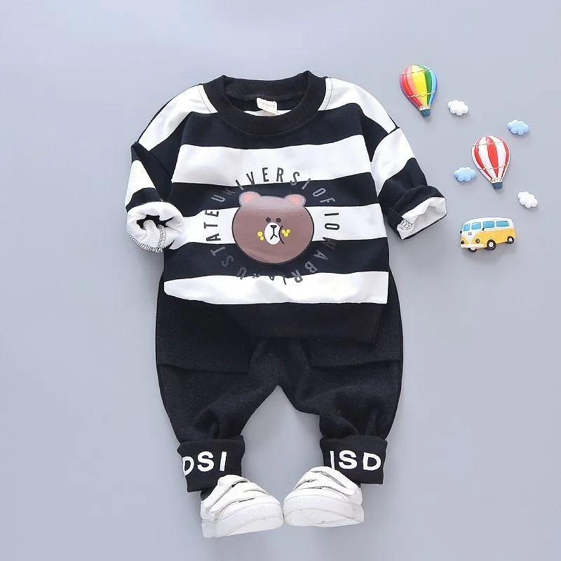 

2019 New Fashion Spring Children Boys Girls Clothes Infant Cartoon Sport T-Shirt Pants 2pcs/Sets Kids Cotton Toddler Tracksuits