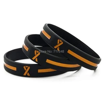 

100pcs Orange Awareness Ribbon wristband silicone bracelets free shipping by ePacket A