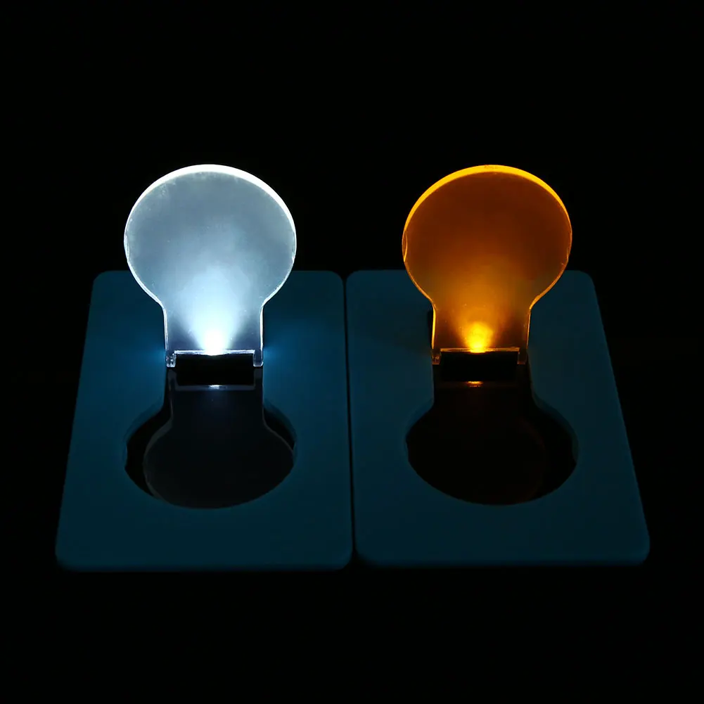 

Camping Pocket LED Night Light Purse Credit Wallet Card Funny Flashlight Outdoor Novetly Pocket Size Folding LED Card Lamp