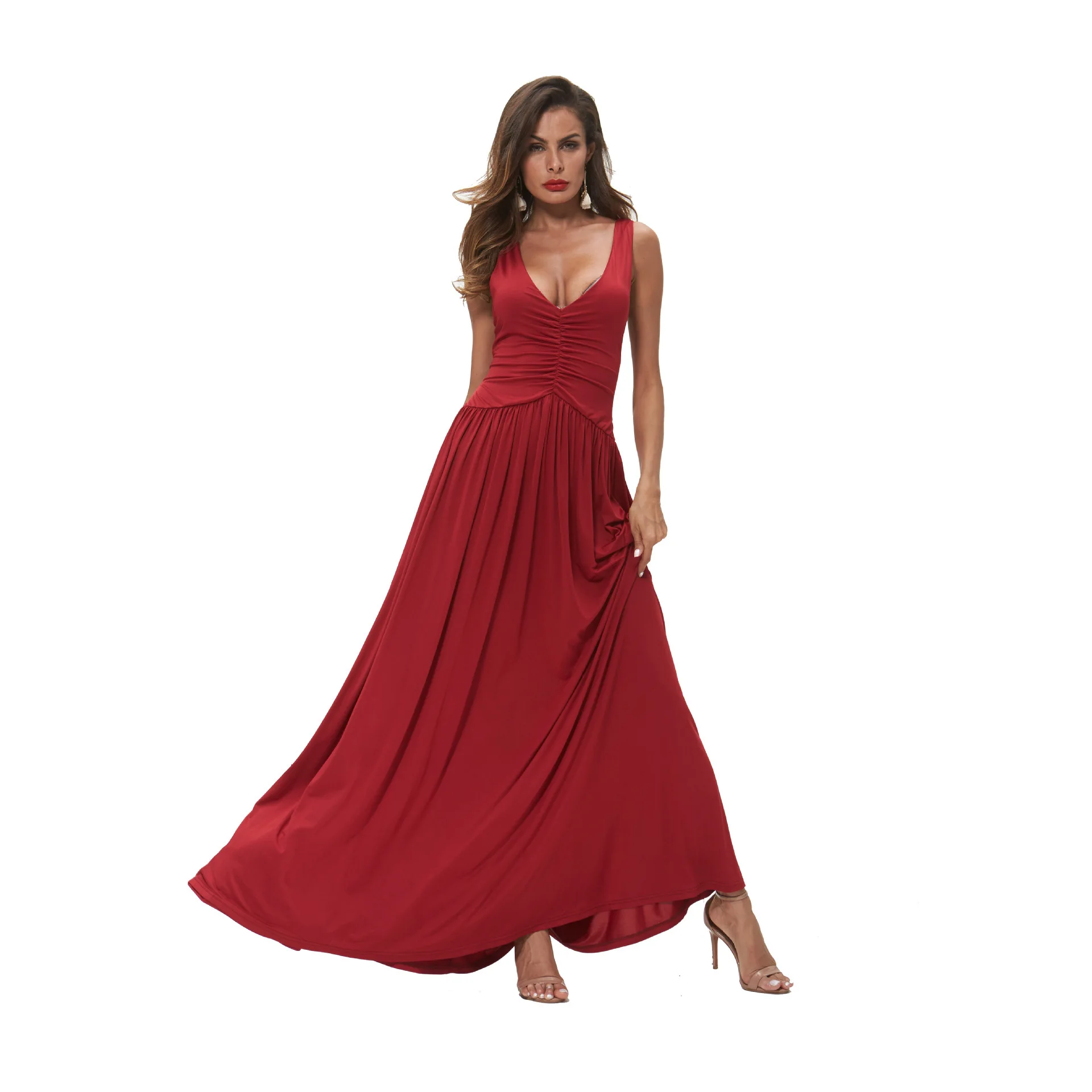 OSULIVAN летнее платье женское винтажное Femme Ete 2019 Vestidos длинное с v образным вырезом