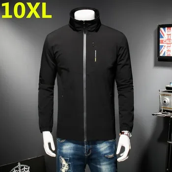 

plus size Jacket 10XL Fashion Autumn Winter Long Sleeve Sport Zipper Hoodie Pullover Blouse Tops Windbreaker Winter Jacket Men
