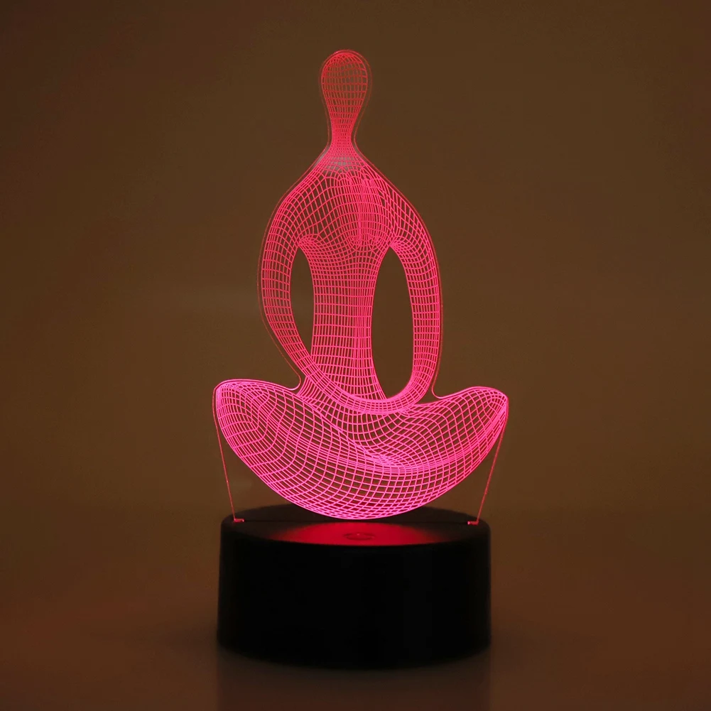 

LED Yoga Pattern Lamp 4.5V Night Light ABS Base Holder Touch Switch With USB Cable