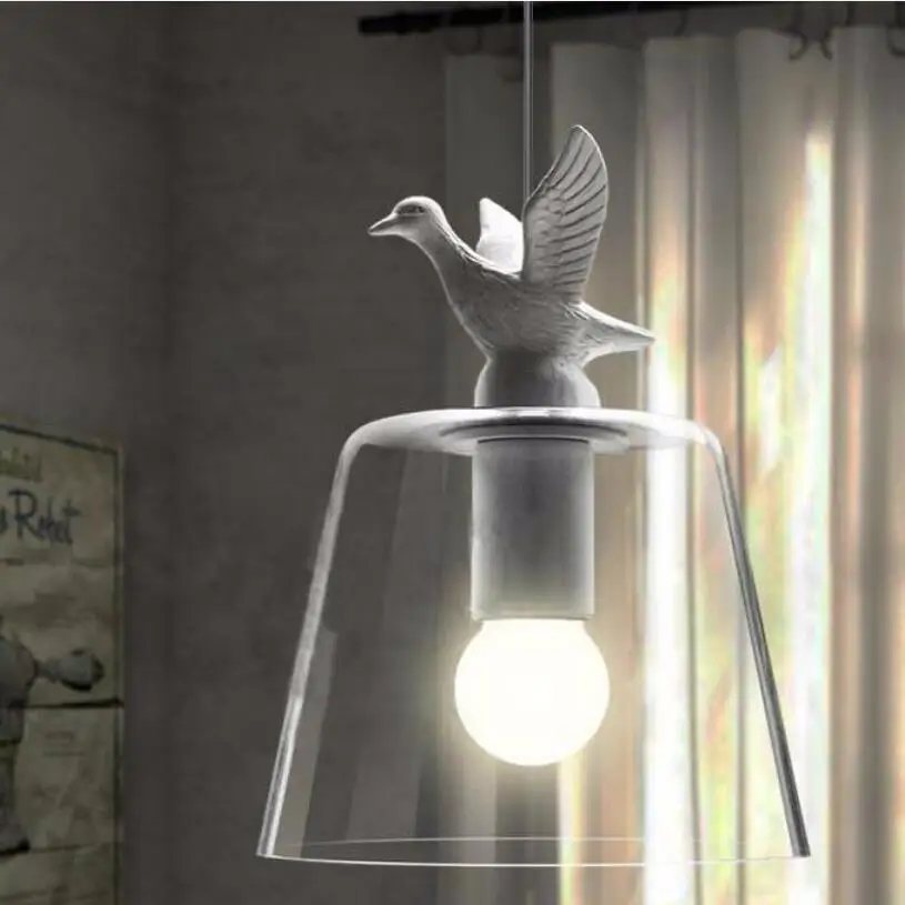 

European Resin Art Pendant Lights Molding Of Ducklings With Resin E27 Bulb Pendant Lamps Living Room Dining Room Led Lustre Lamp