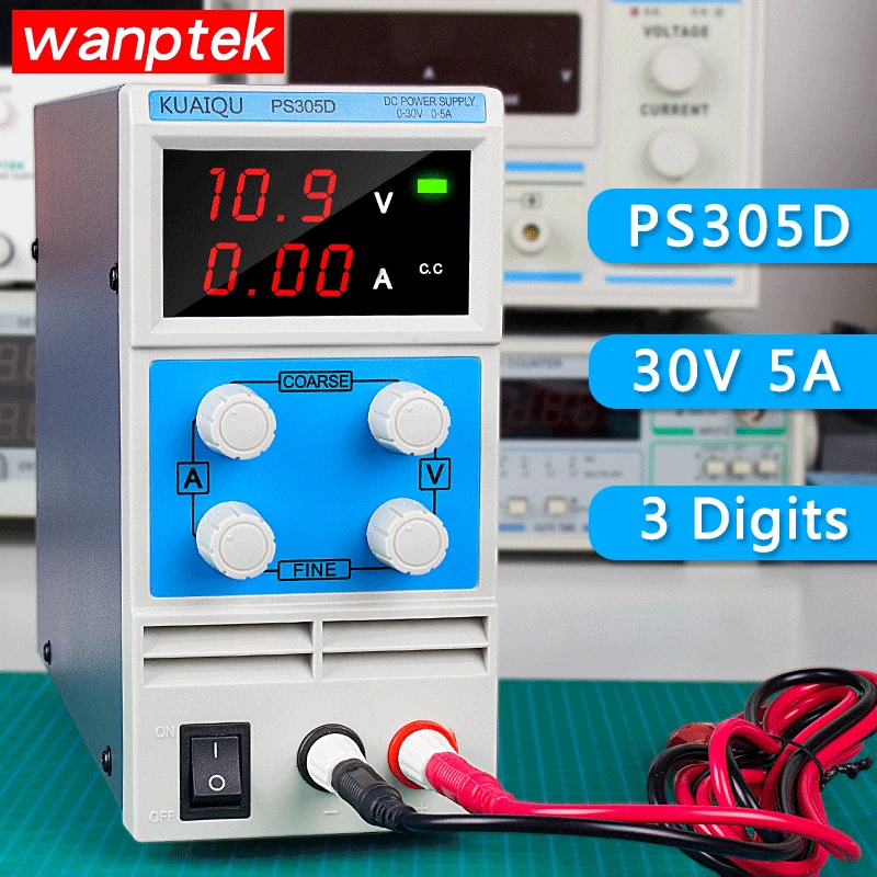 

DC Power Supply Switch Laboratory DC Power Supply 30V 5A Single Phase Adjustable 3 Digital Voltage Regulator Mini PS305D