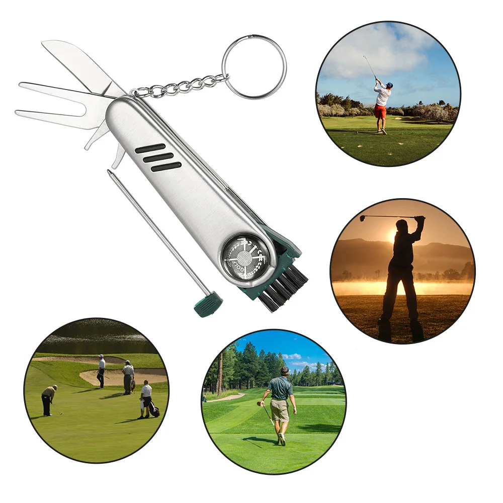 Инструмент для гольфа инструмент для углубления шариковая ручка жесткий очищающий кисть очиститель для клюшек все в одном нержавеющая сталь инструмент для гольфа