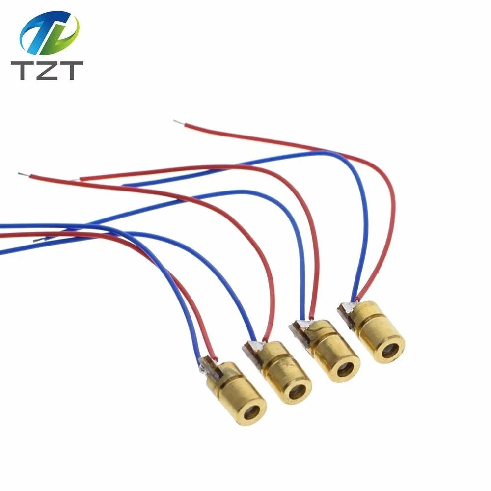 

10pcs 5MW Laser Diodes For Arduino 5V 5MW 650nm Diodo RED Dot Laser Diode Circuit 5V 5MW 650nm Module Pointer Sight Copper Head