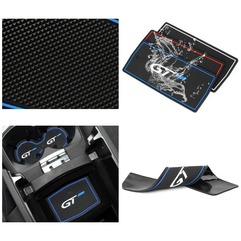 13x Blue Car Door mats gate slot mat Cup Pads Trim for Skoda Kodiaq 2017-2018