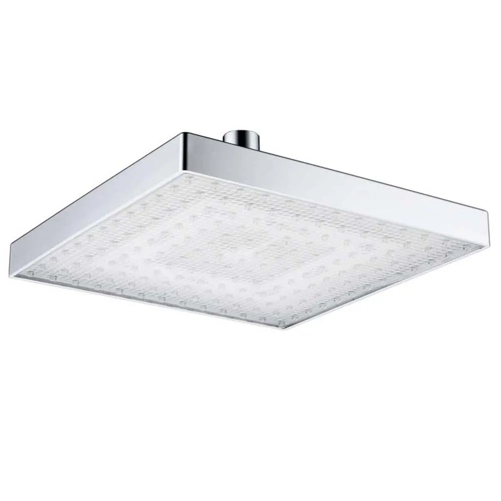 

Bathroom 8-inch Temperature Control LED Color Changing Rainfall Shower Head Over-head Shower Spray Waterfall Full Body Coverage