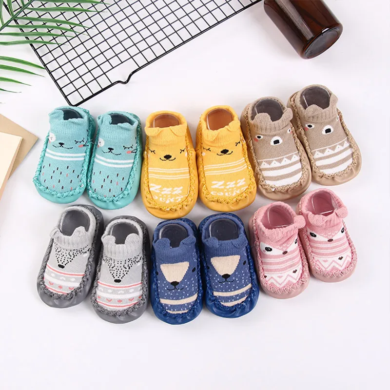 

DMROLES 2019 New Baby Socks With Rubber Soles Infant Newborn Children Floor Socks Shoes Anti Slip Soft Sole Sock For Toddle Kids