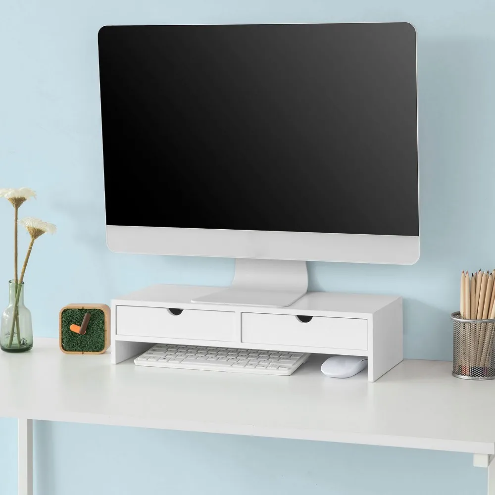 

SoBuy BBF02, Computer Screen Monitor Stand Monitor Riser Desk Organizer 2 Drawers