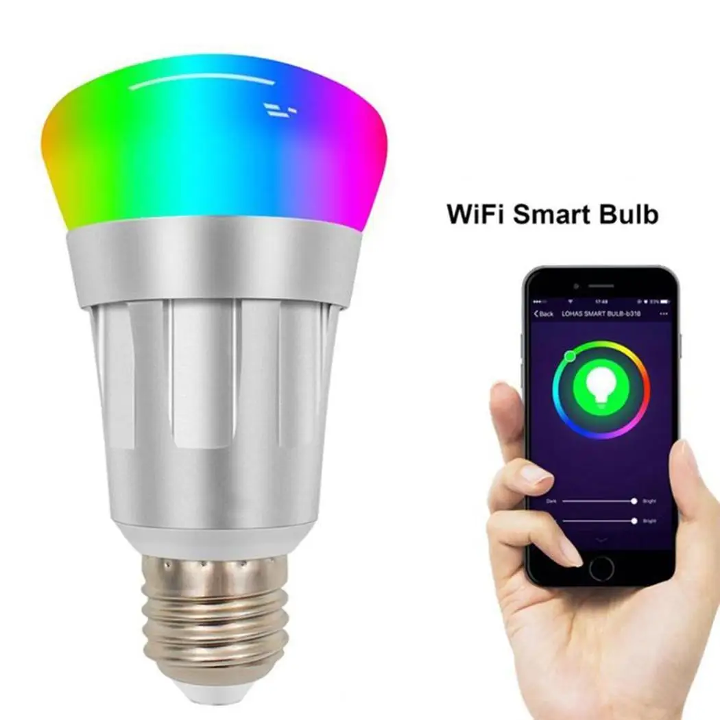 Умные лампочки WiFi Голосовое управление RGB энергосберегающие серебряные 2 4 ГГц AC85